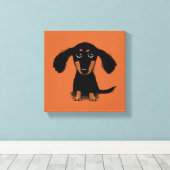 Toile Vieux Chiot de Dachshund (Insitu (Plancher de Bois))