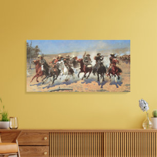 Toile Vieux Cowboys, A Dash For Timber par Remington
