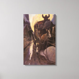 Toile Vieux Cowboys, Hold Up dans le Canyon par NC Wyeth