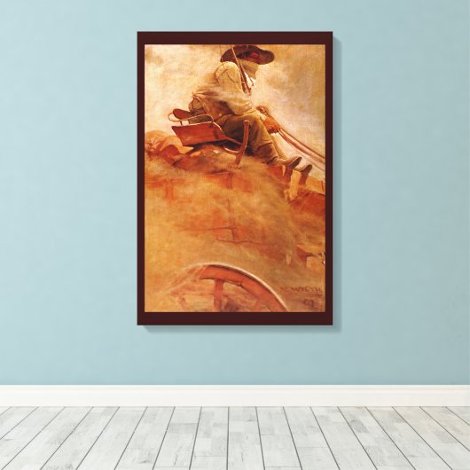 Toile Vieux Cowboys, Le Chariot de minerai par NC Wyeth (Insitu (Plancher de Bois))