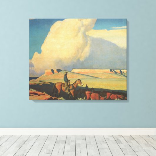 Toile Vieux Cowboys, Open Range par Maynard Dixon (Insitu (Plancher de Bois))