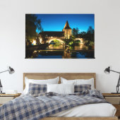 Toile Vieux pont médiéval la nuit à Nuremberg (Insitu(Chambre))