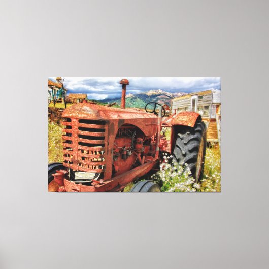 Toile Vieux tracteur Vintage rouillé (Recto)