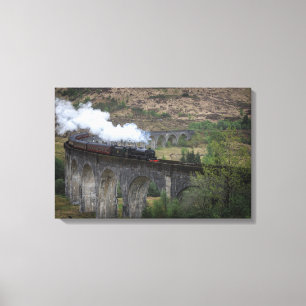 Toile Vieux train de vapeur sur le viaduc de Glenfinnan