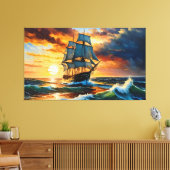 Toile Vieux voilier sur une mer orageuse (Insitu(Salon))
