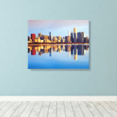 Toile View of Chicago skyline with reflection (Insitu (Plancher de Bois))