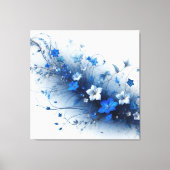 Toile Vigne florale bleue et blanche (Recto)