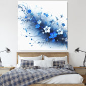Toile Vigne florale bleue et blanche (Insitu(Chambre))
