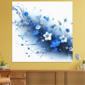 Toile Vigne florale bleue et blanche (Insitu(Salon))