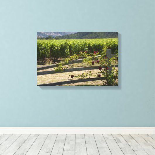 Toile Vignoble rustique et clôture Rose (Insitu (Plancher de Bois))