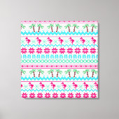 Toile Vilain pull de Noël Flamant rose Tropical (Recto)