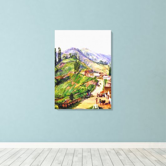 Toile Village de Tosari, Java, 1876 peinture (Insitu (Plancher de Bois))