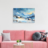 Toile Village d'hiver alpin sous Starlit Sky (Insitu(Salon))