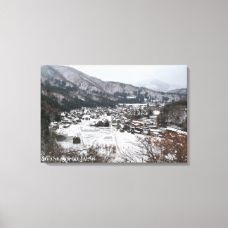Toile Village enneigé de Shirakawago Japon Paysage de vo