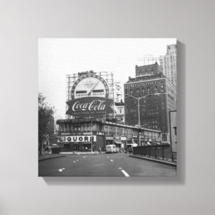 Toile Ville américaine avec panneaux publicitaires