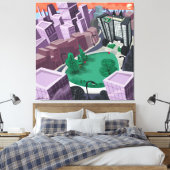 Toile Ville Au coucher Du Soleil (Insitu(Chambre))