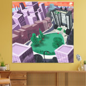 Toile Ville Au coucher Du Soleil (Insitu(Salon))