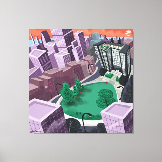 Toile Ville Au coucher Du Soleil (Recto)