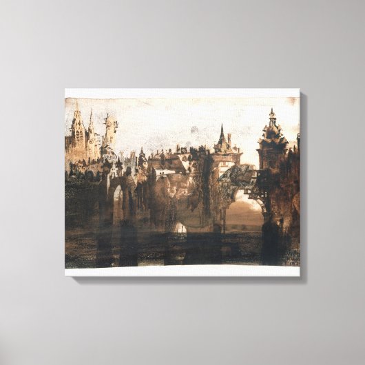 Toile Ville avec pont cassé (Recto)