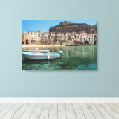 Toile Ville de Cefalu en Sicile (Insitu (Plancher de Bois))