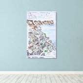 Toile Ville de Fira | Île de Santorin, Grèce (Insitu (Plancher de Bois))