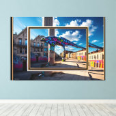 Toile Ville de Grafitti (Insitu (Plancher de Bois))