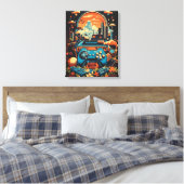 Toile Ville de jeux Retro (Insitu(Chambre))