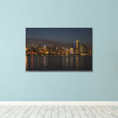 Toile Ville de nuit de Chicago (Insitu (Plancher de Bois))