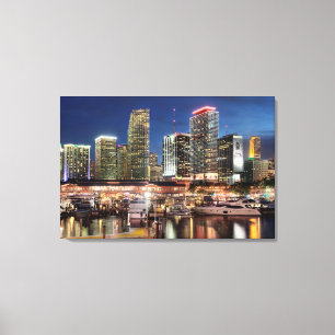 Toile Ville d'horizon de Miami en Floride