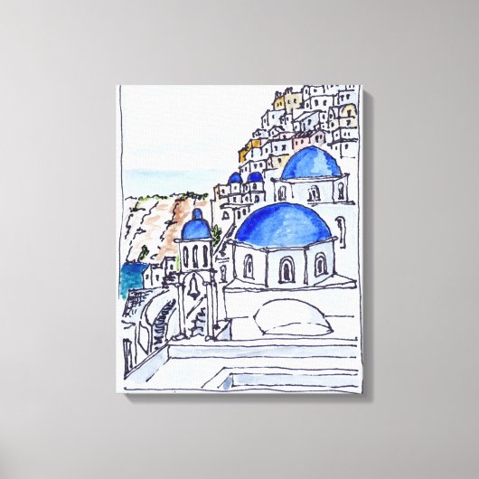 Toile Ville d'Oia | Île de Santorin, Grèce (Recto)