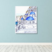 Toile Ville d'Oia | Île de Santorin, Grèce (Insitu (Plancher de Bois))