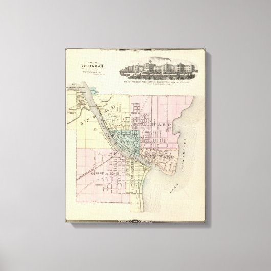 Toile Ville d'Oshkosh, siège du comté de Winnebago Co (Recto)