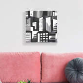 Toile Ville géométrique moderne | Noir & Blanc Contempor (Insitu(Salon))