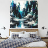 Toile Ville peinte - Scène d'hiver 1006 (Insitu(Chambre))