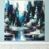 Toile Ville peinte - Scène d'hiver 1006 (Insitu (Plancher de Bois))