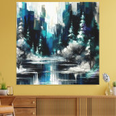 Toile Ville peinte - Scène d'hiver 1006 (Insitu(Salon))