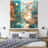 Toile Ville Rose 2 (Insitu(Chambre))
