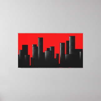 Toile ville rouge