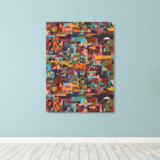 Toile Villes d'Éthiopie (Insitu (Plancher de Bois))