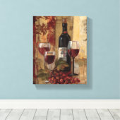 Toile Vin bouteille et verres à vin (Insitu (Plancher de Bois))