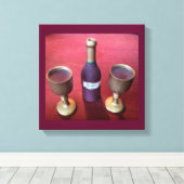 Toile Vin Temps Whimsical Wine Bottes et Goblets (Insitu (Plancher de Bois))