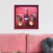 Toile Vin Temps Whimsical Wine Bottes et Goblets (Insitu(Salon))