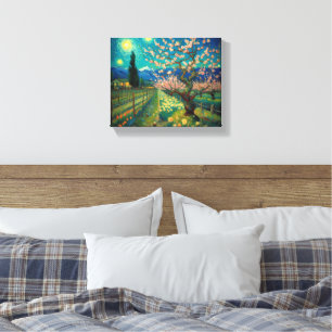 Toile Vincent van Gogh Almond Blossom Vue Paysage