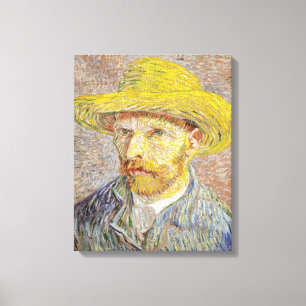 Toile Vincent van Gogh - Autoportrait au chapeau de pail