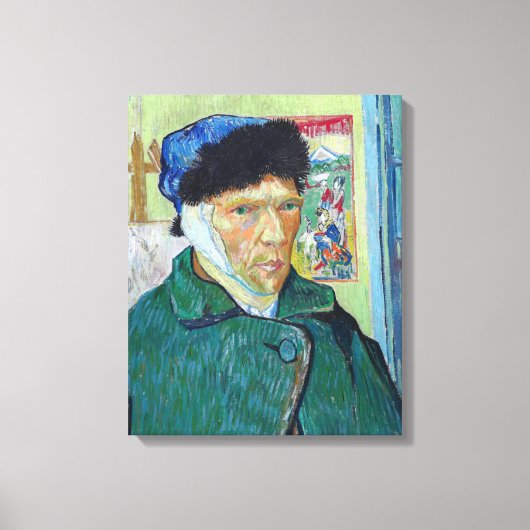 Toile Vincent van Gogh - Autoportrait avec oreille bandé (Recto)