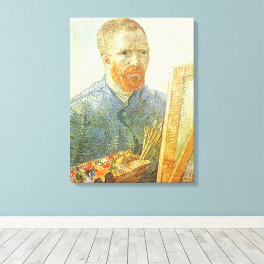 Toile Vincent van Gogh - Autoportrait devant l'Easel (Insitu (Plancher de Bois))