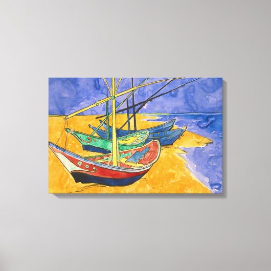 Toile Vincent van Gogh - Bateaux de pêche sur la plage (Recto)