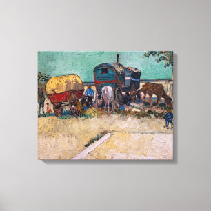 Toile Vincent Van Gogh - Caravanes, camp de Gitans près