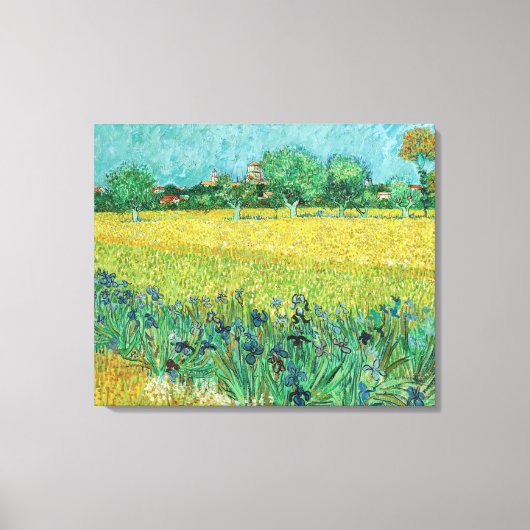 Toile Vincent van Gogh - Champ avec Iris près d'Arles (Recto)