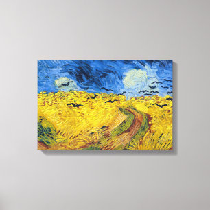 Toile Vincent van Gogh - Champ de blé aux corbeaux
